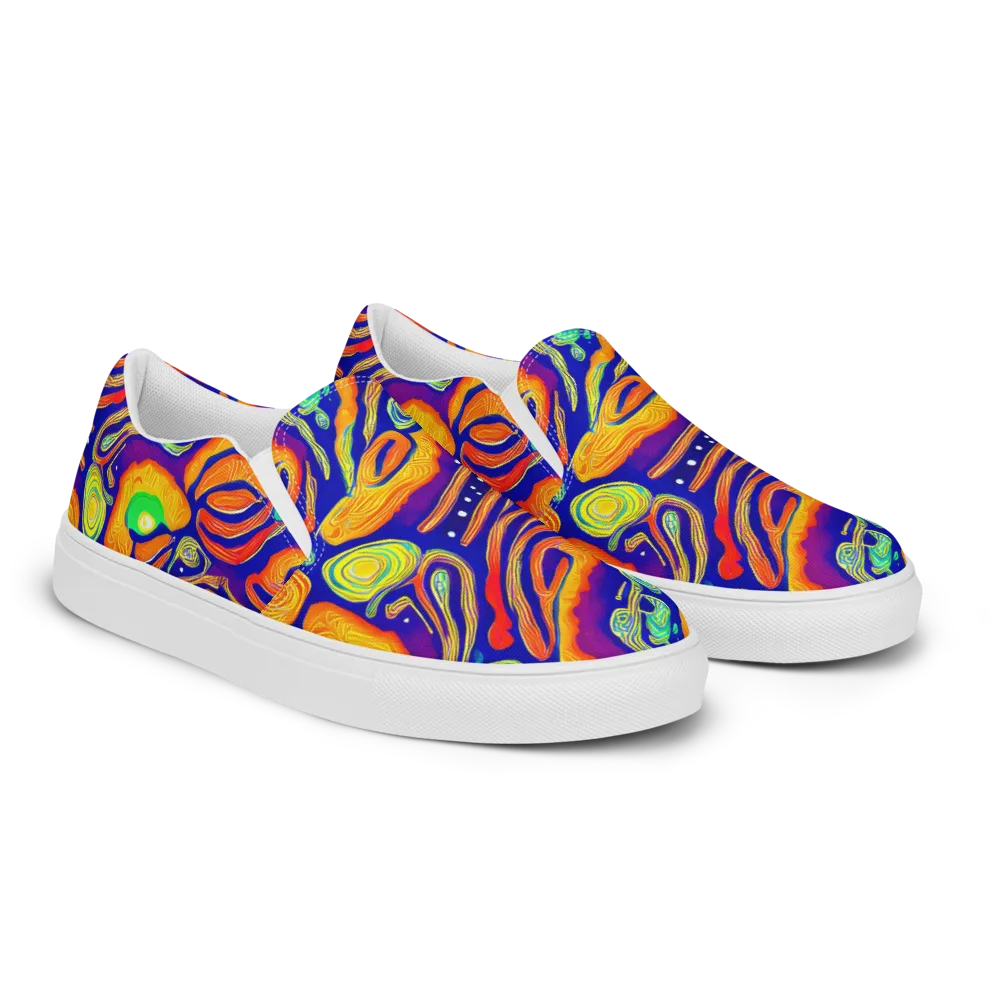 Aubergine Inferno on Women's Slip-On Canvas Shoes — Right Front