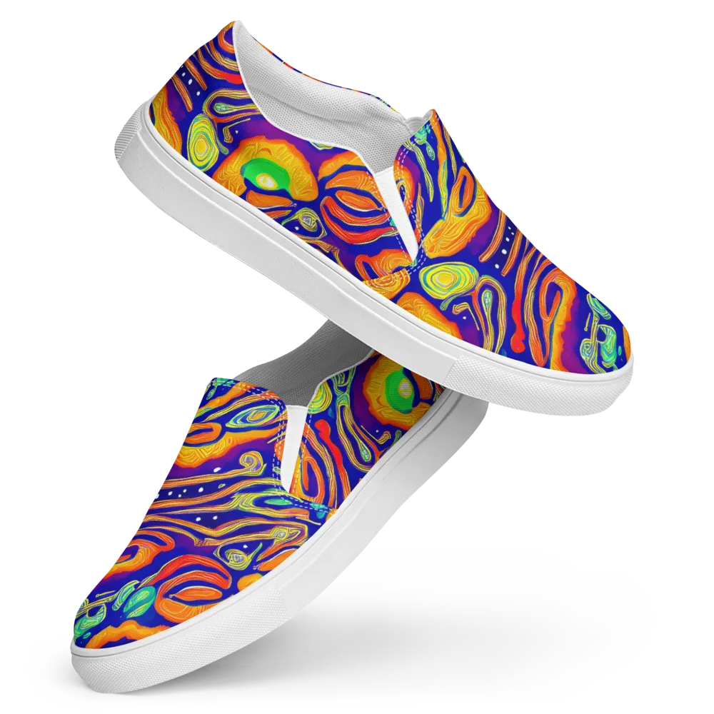 Aubergine Inferno on Women's Slip-On Canvas Shoes — Front