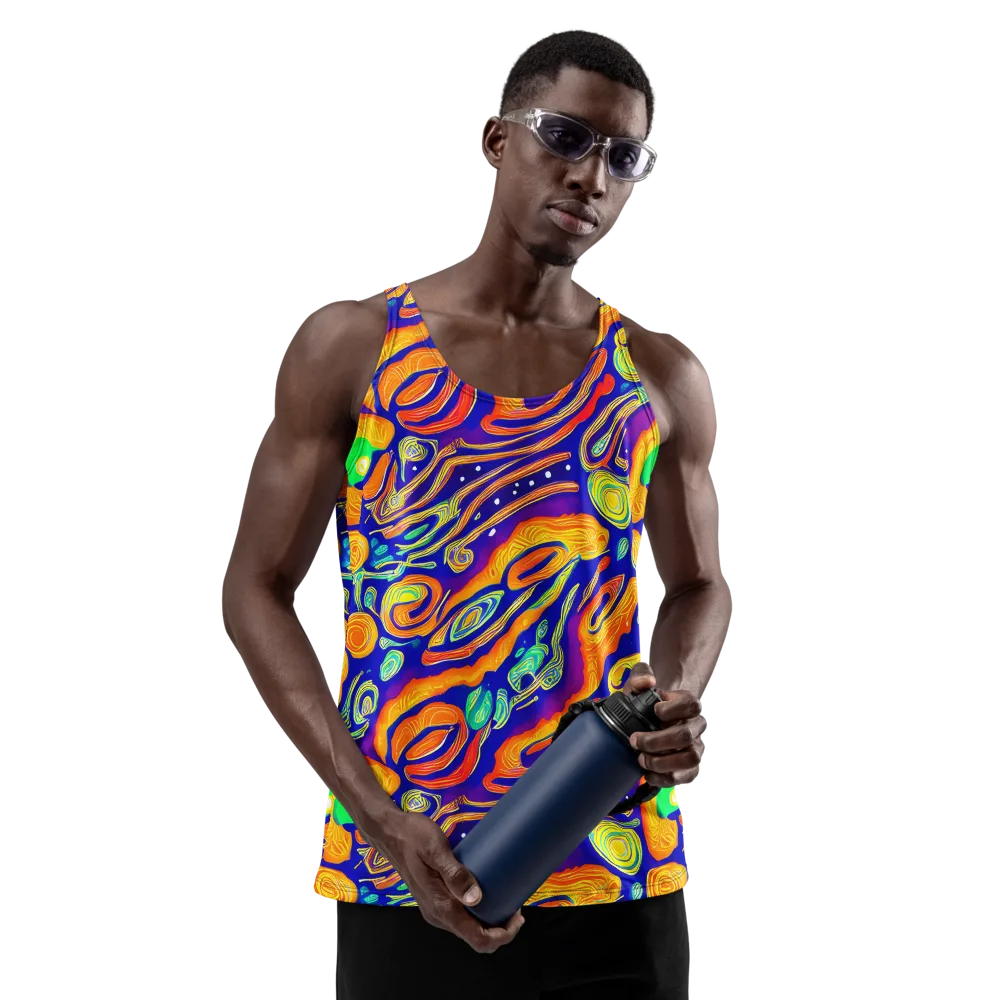 Aubergine Inferno on Men's Tank Top — Front