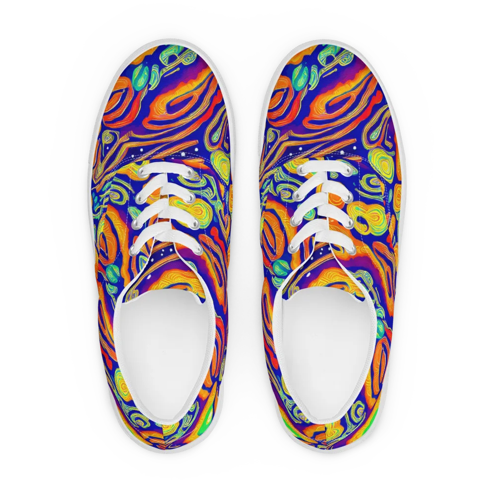 Aubergine Inferno on Men's Lace-Up Canvas Shoes — Front
