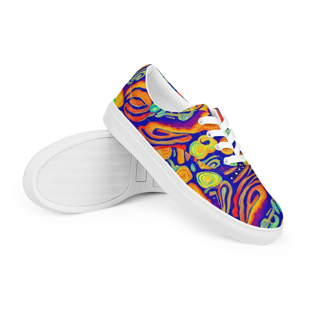 Aubergine Inferno on Men's Lace-Up Canvas Shoes — Right Front