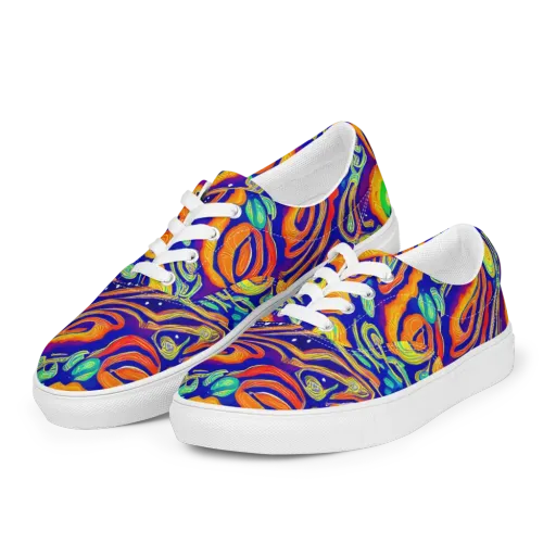 Aubergine Inferno on a Men's Lace-Up Canvas Shoes
