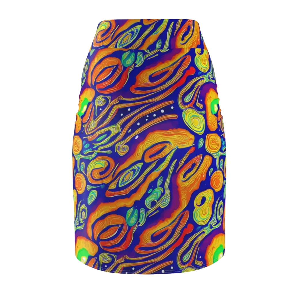 Aubergine Inferno on Pencil Skirt — Back