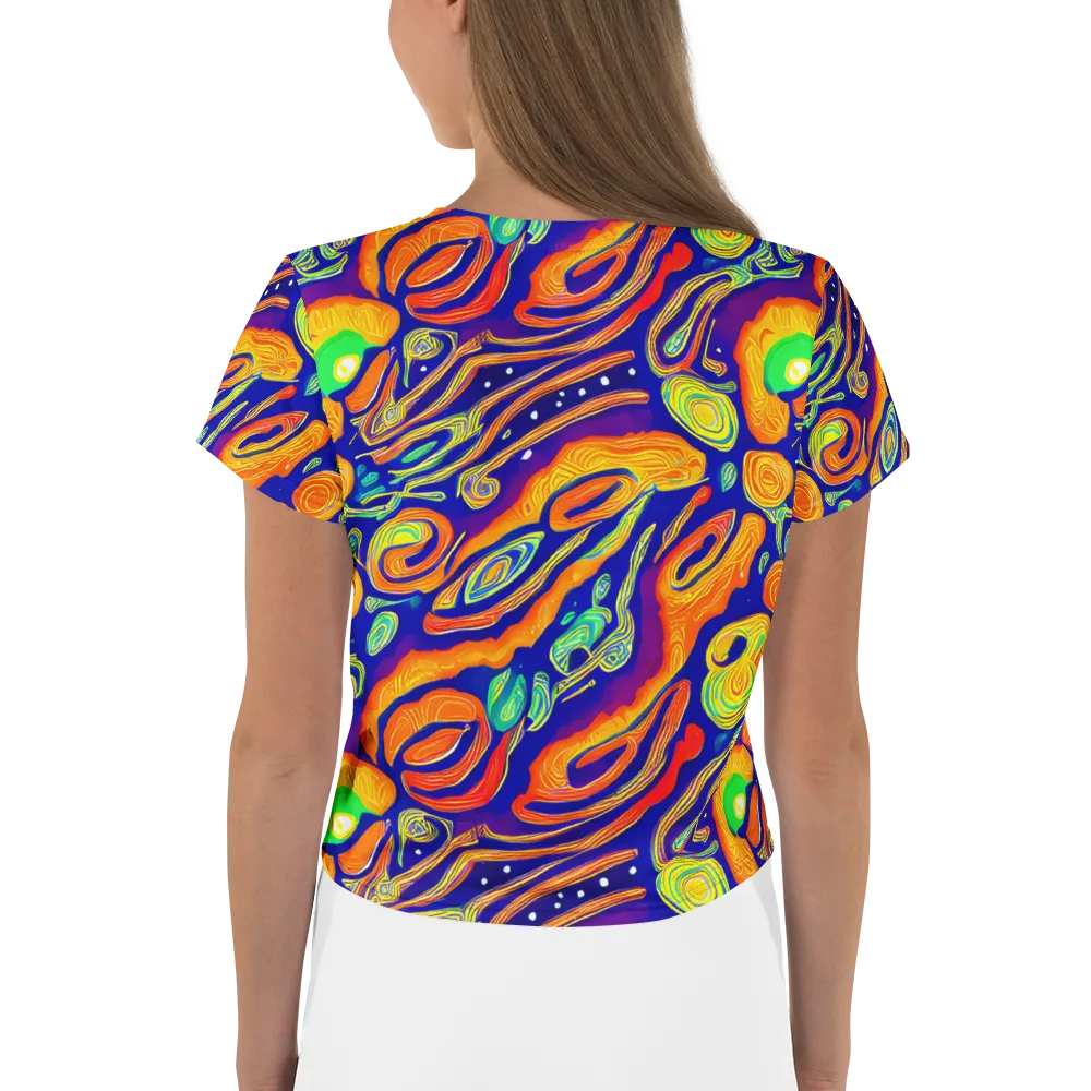 Aubergine Inferno on Crop Tee — Back