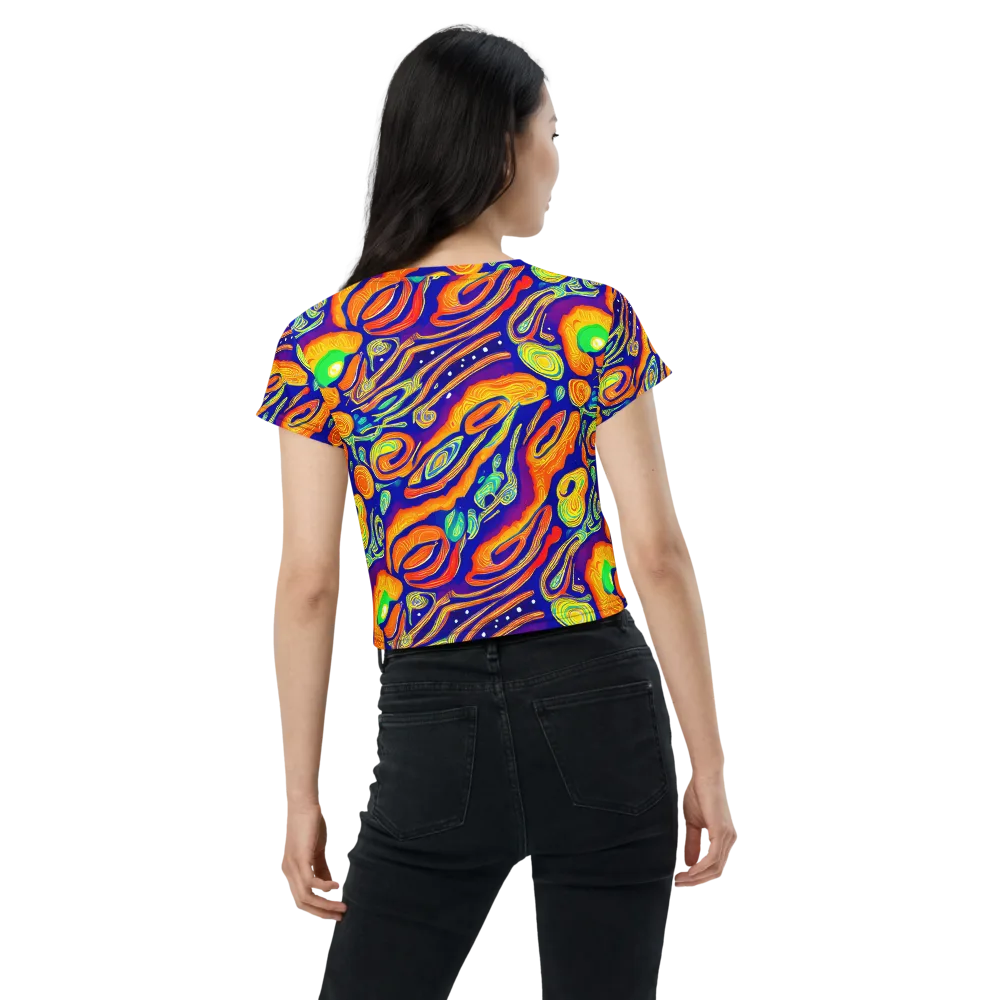 Aubergine Inferno on Crop Tee — Back