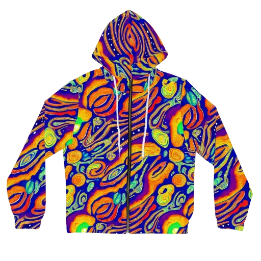 Aubergine Inferno on a Women's Full-Zip Hoodie