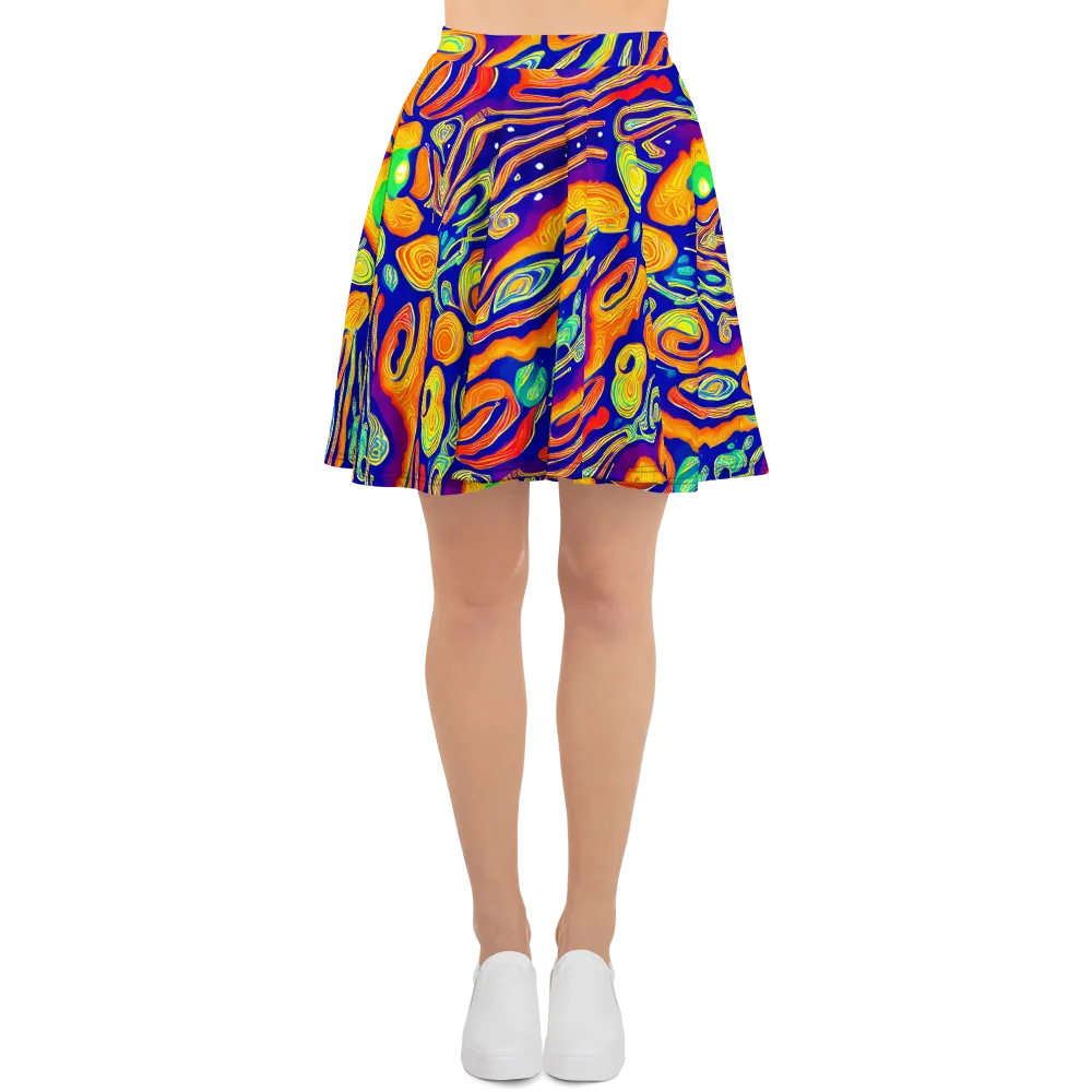 Aubergine Inferno on Skater Skirt — Front