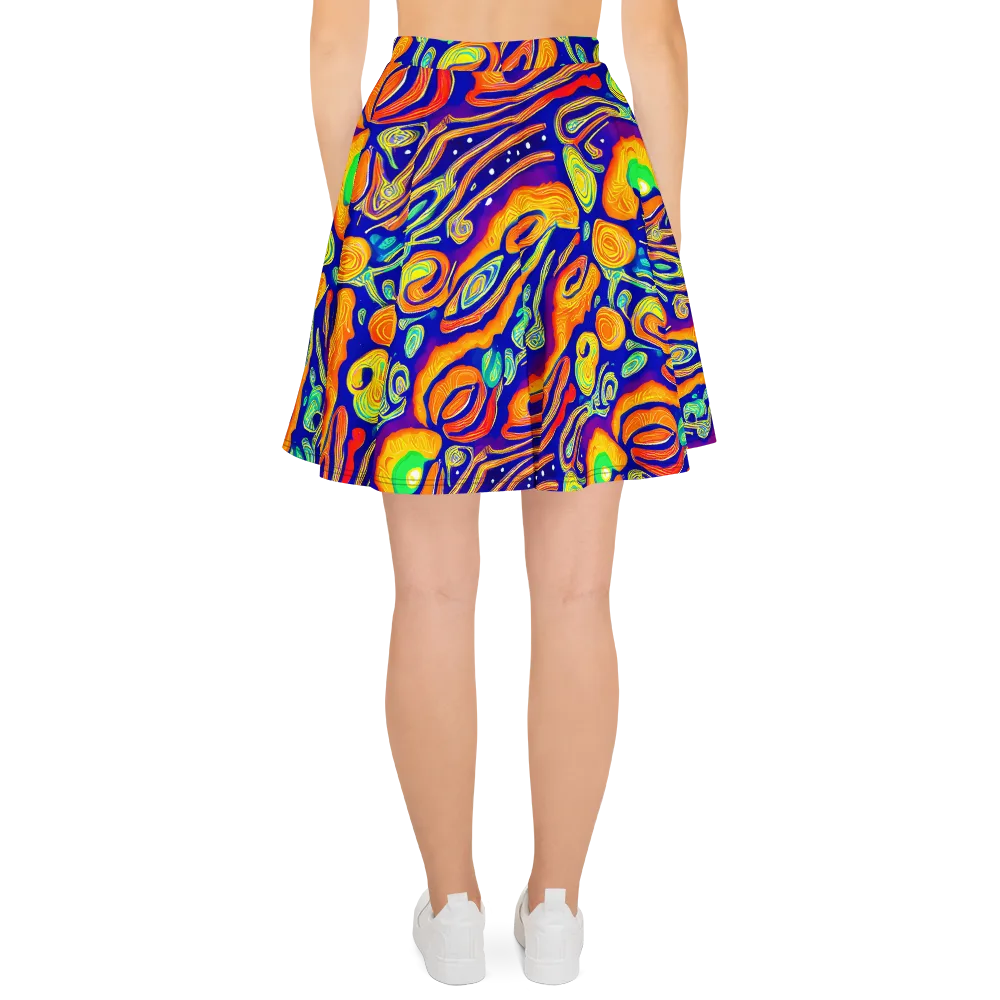 Aubergine Inferno on Skater Skirt — Back