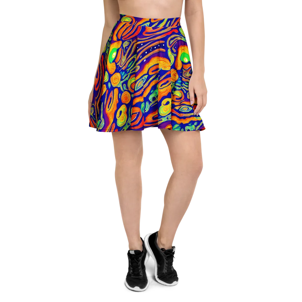 Aubergine Inferno on Skater Skirt — Front