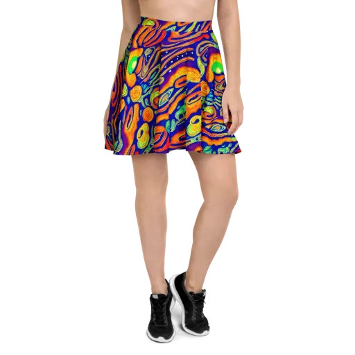 Aubergine Inferno on a Skater Skirt
