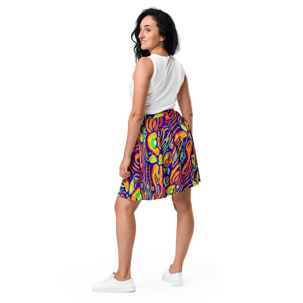 Aubergine Inferno on Skater Skirt — Back