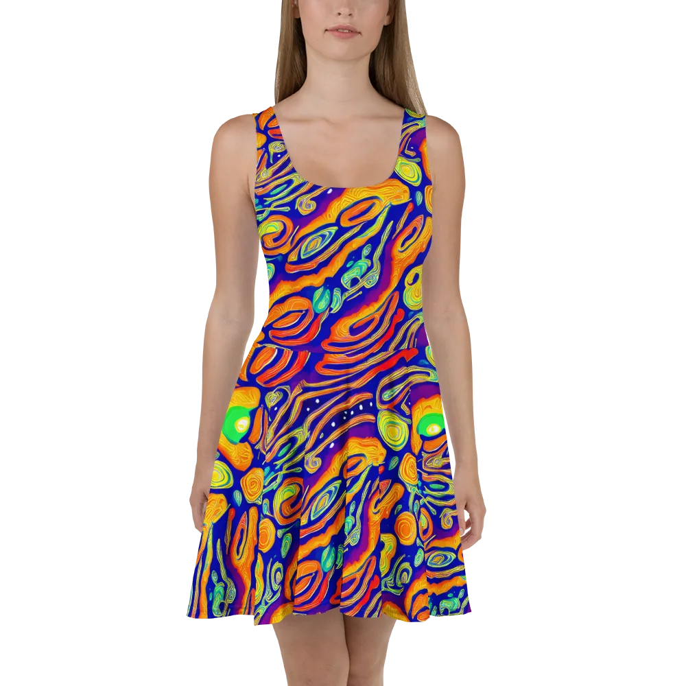 Aubergine Inferno on Skater Dress — Front
