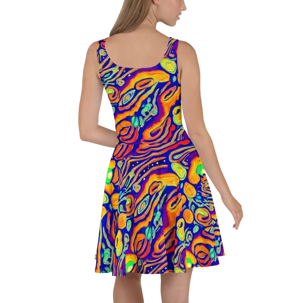Aubergine Inferno on Skater Dress — Back