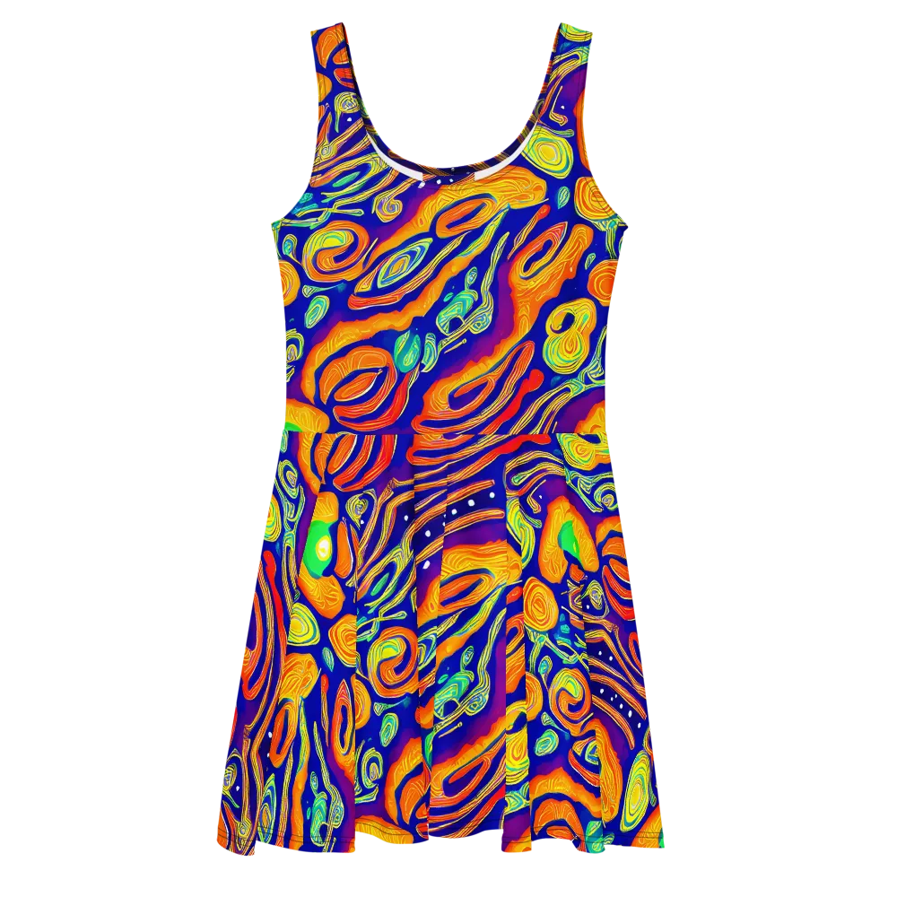 Aubergine Inferno on Skater Dress — Front