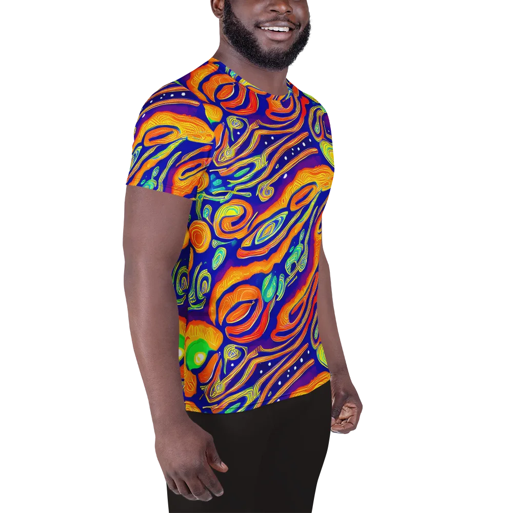 Aubergine Inferno on Men's Athletic T-Shirt — Right