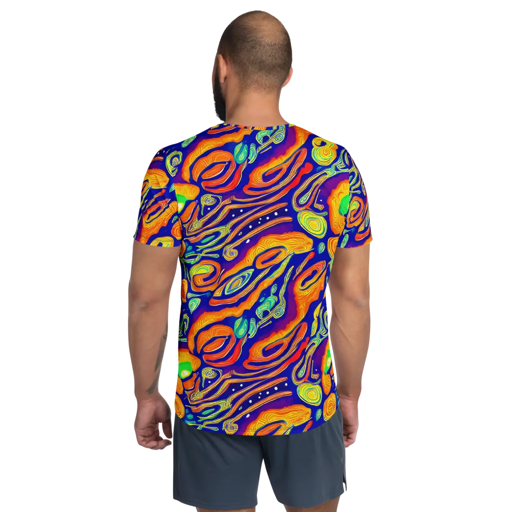 Aubergine Inferno on Men's Athletic T-Shirt — Back