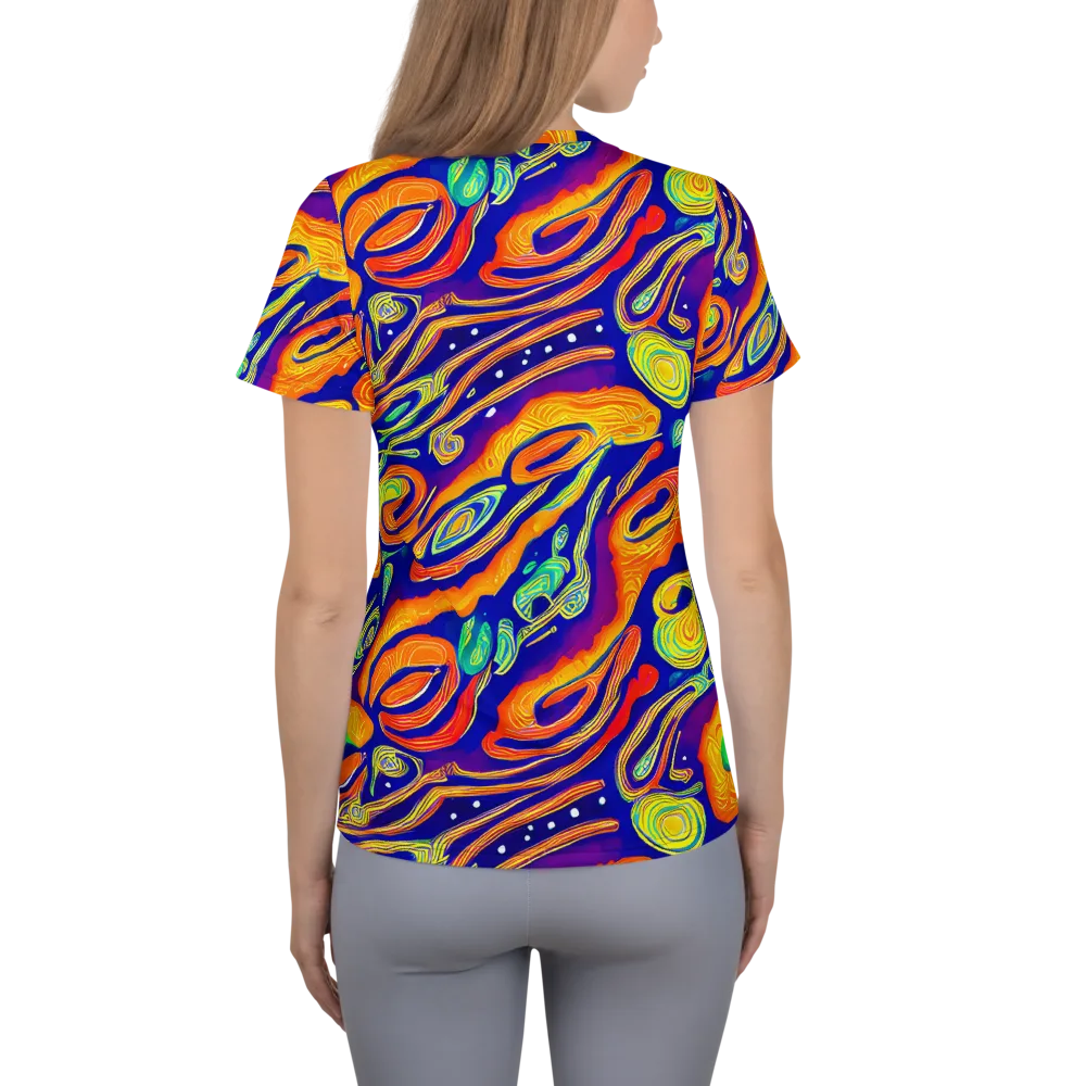 Aubergine Inferno on Women's Athletic T-Shirt — Back