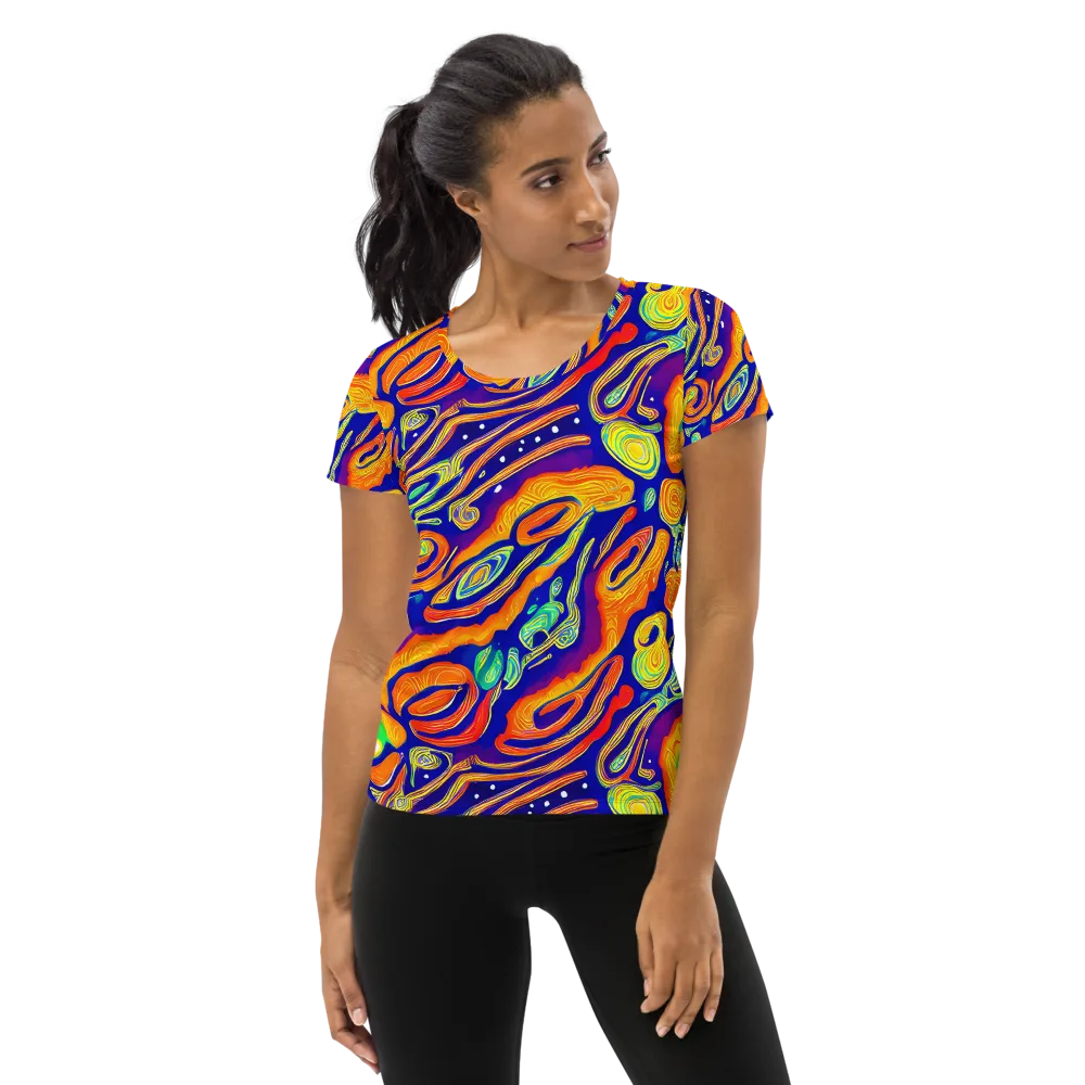 Aubergine Inferno on Women's Athletic T-Shirt — Front