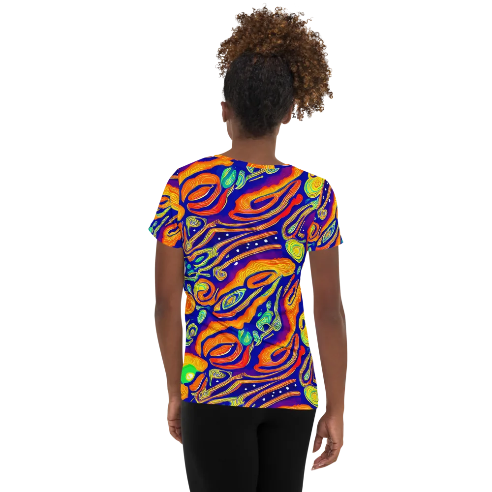 Aubergine Inferno on Women's Athletic T-Shirt — Back