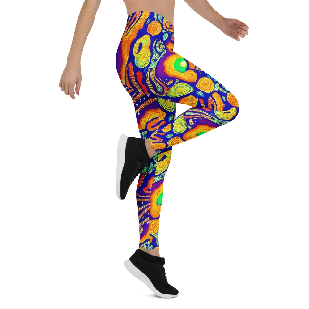 Aubergine Inferno on Leggings — Right