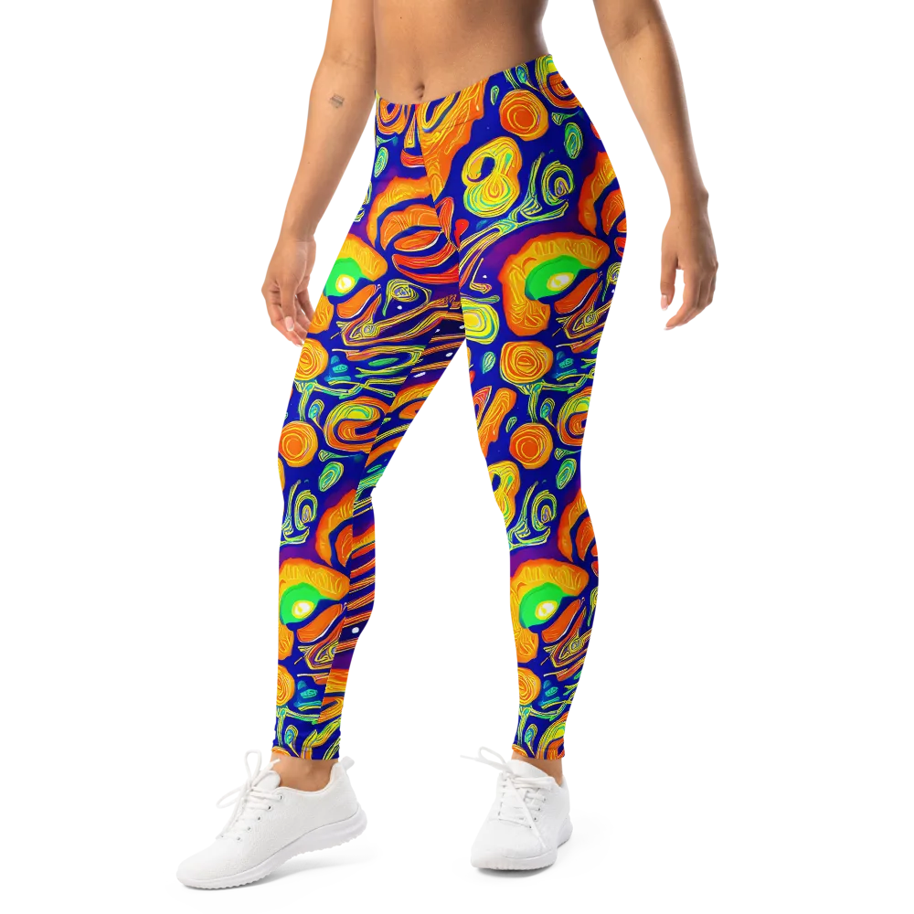Aubergine Inferno on Leggings — Left Front