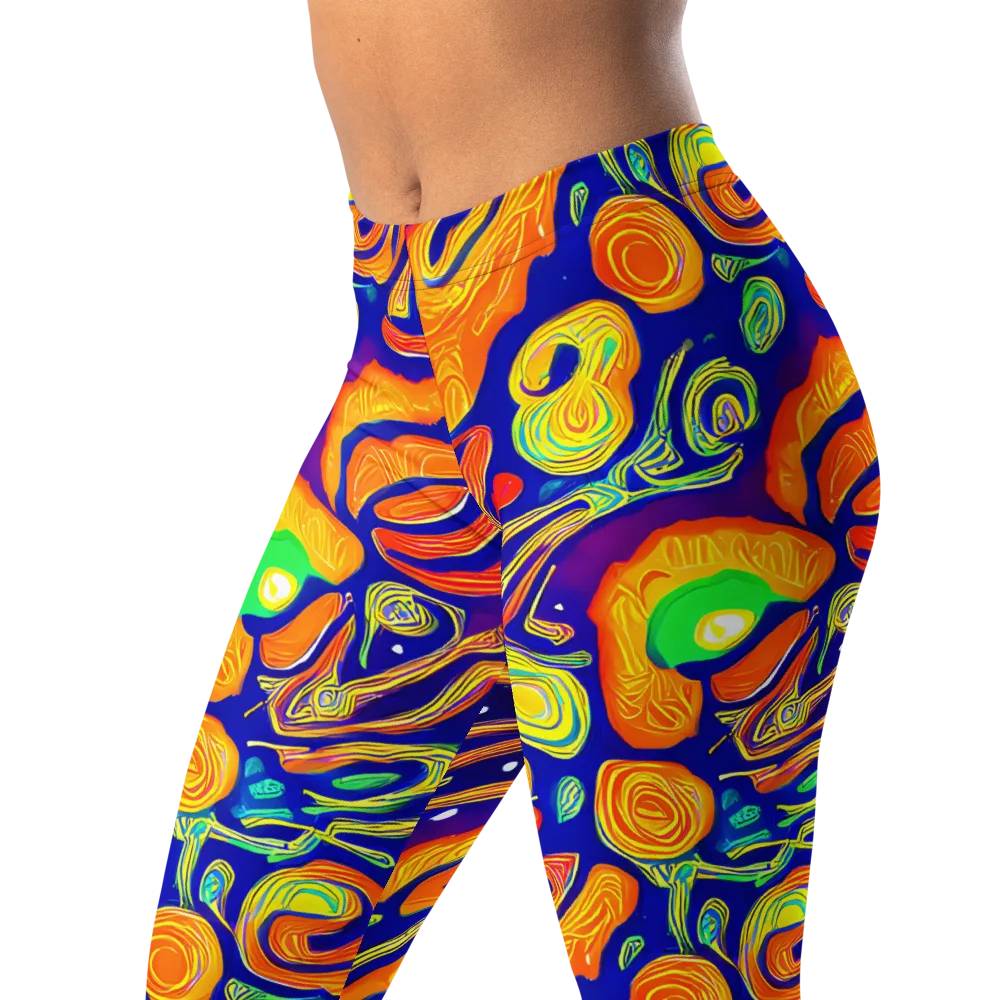 Aubergine Inferno on Leggings — Left Front