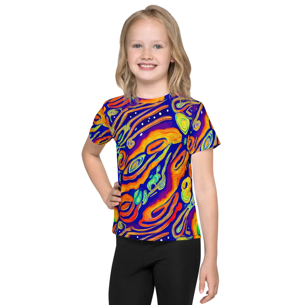 Aubergine Inferno on Kids Crew Neck T-Shirt — Front