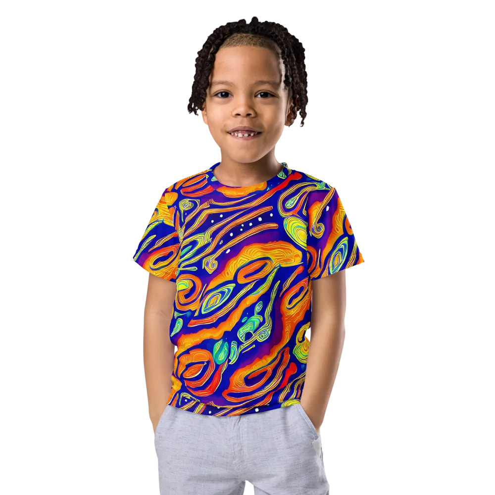 Aubergine Inferno on Kids Crew Neck T-Shirt — Front