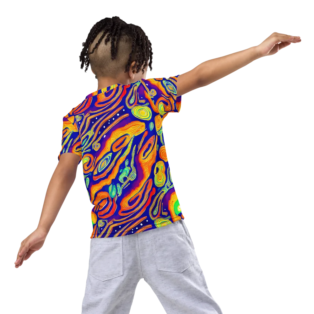 Aubergine Inferno on Kids Crew Neck T-Shirt — Back