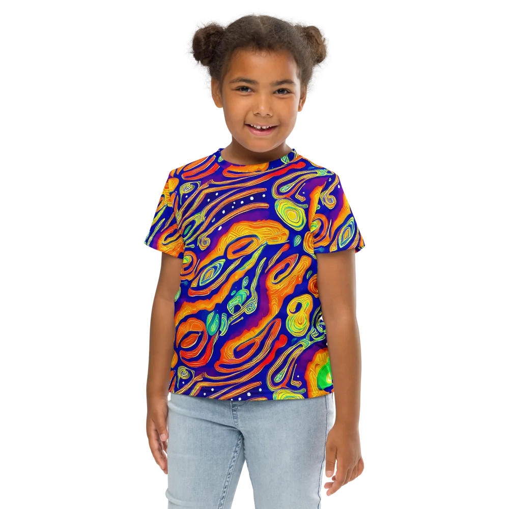 Aubergine Inferno on Kids Crew Neck T-Shirt — Front