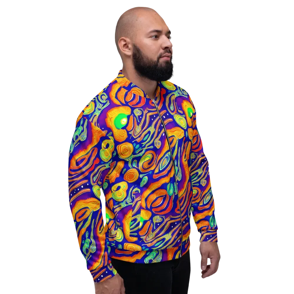 Aubergine Inferno on Bomber Jacket — Right