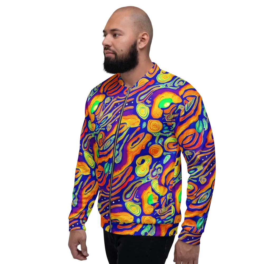 Aubergine Inferno on Bomber Jacket — Left