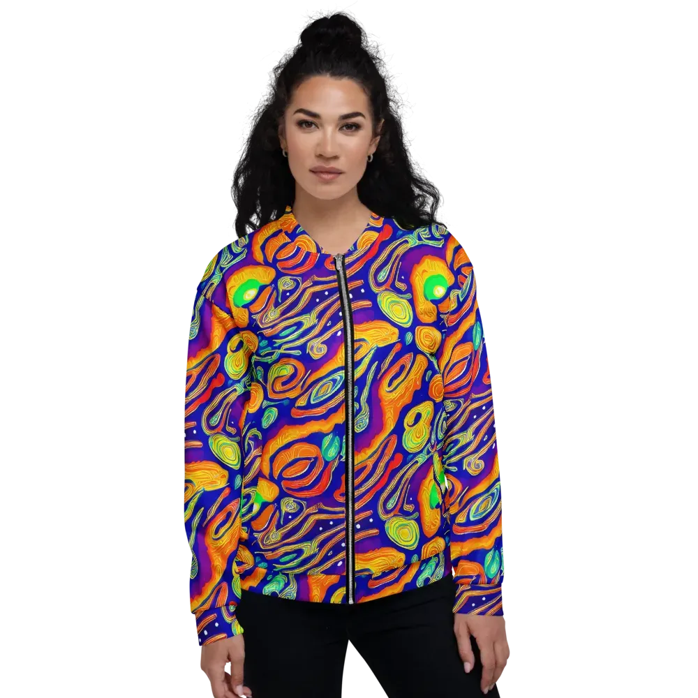 Aubergine Inferno on Bomber Jacket — Front
