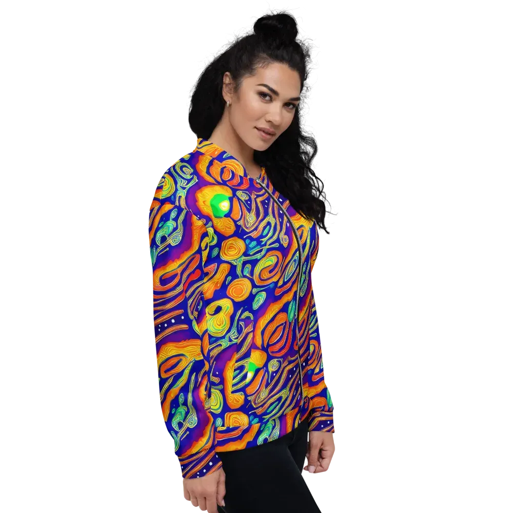 Aubergine Inferno on Bomber Jacket — Right