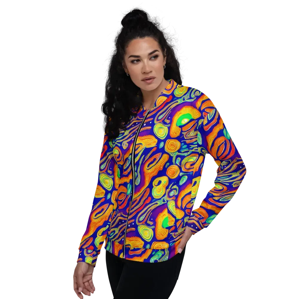 Aubergine Inferno on Bomber Jacket — Left