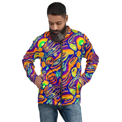 Aubergine Inferno on a Bomber Jacket
