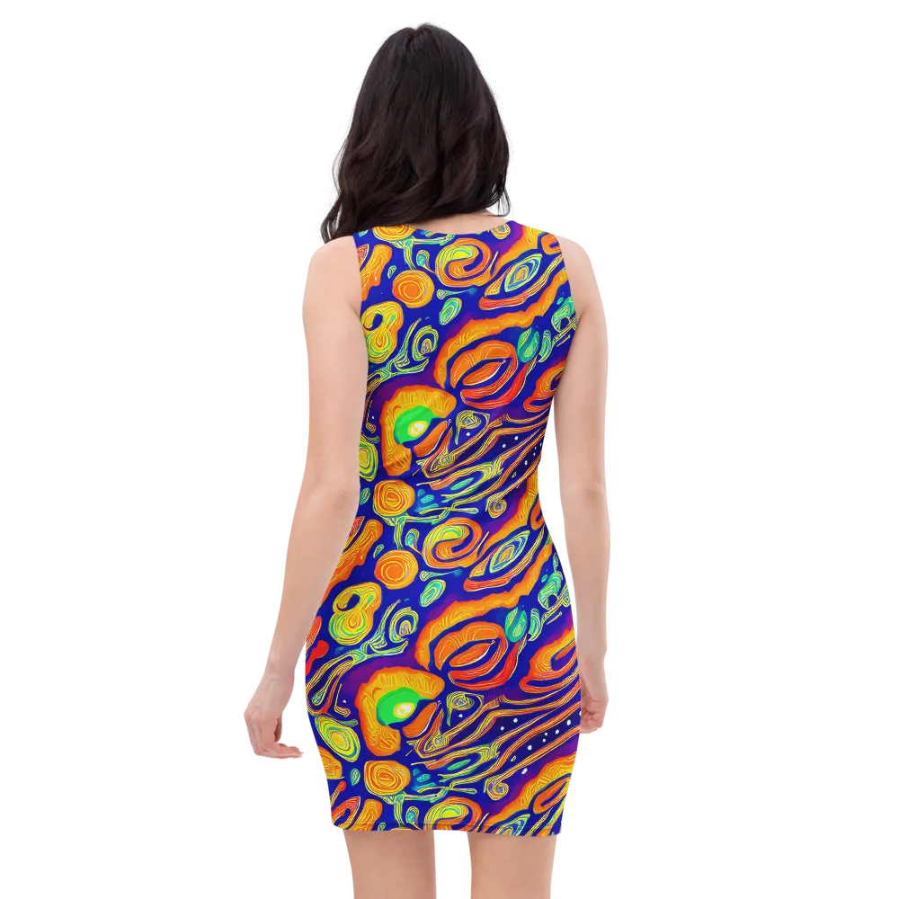 Aubergine Inferno on Bodycon Dress — Back