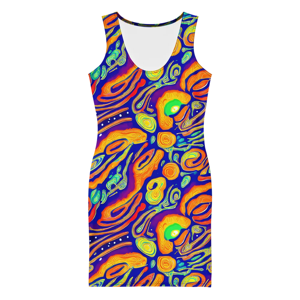 Aubergine Inferno on Bodycon Dress — Front