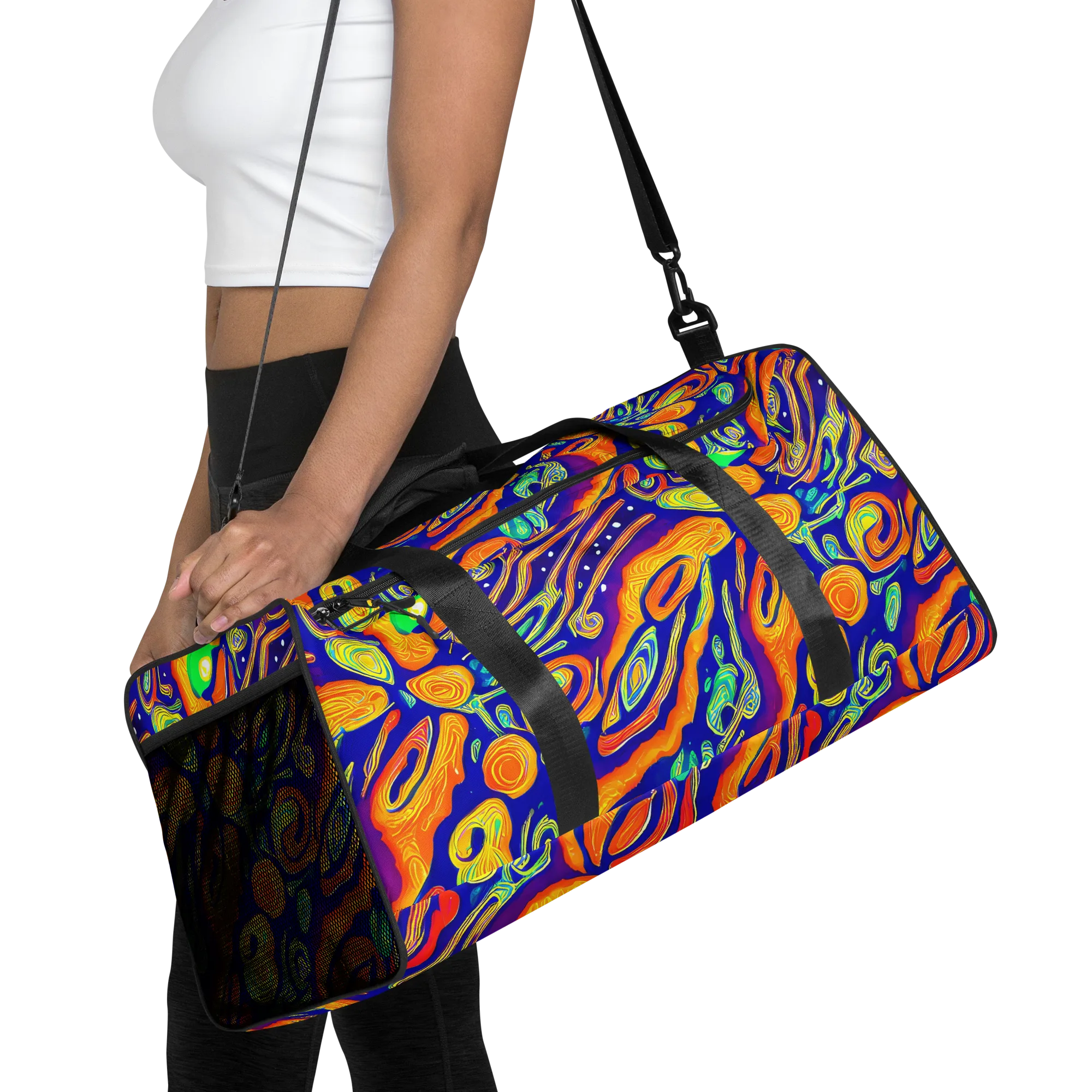 Aubergine Inferno on Duffle Bag — Front