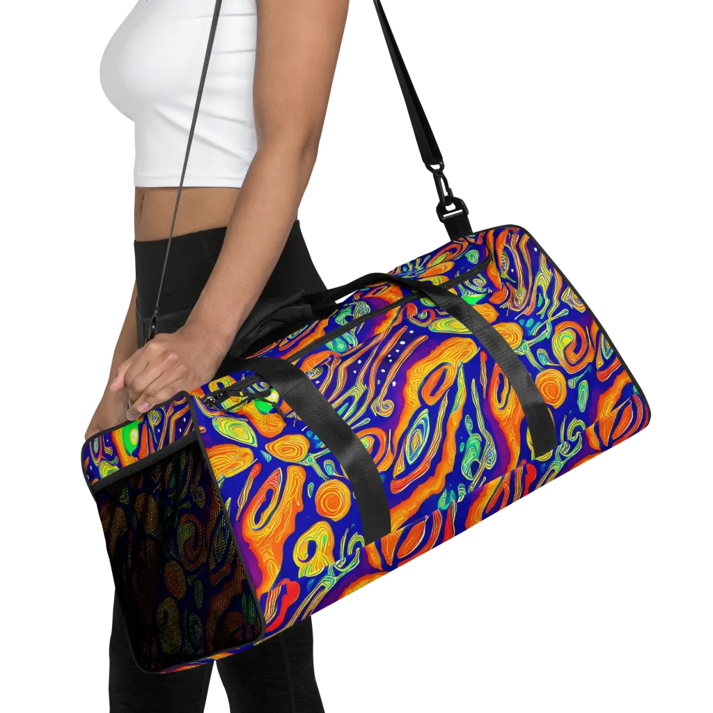 Aubergine Inferno on Duffle Bag — Front