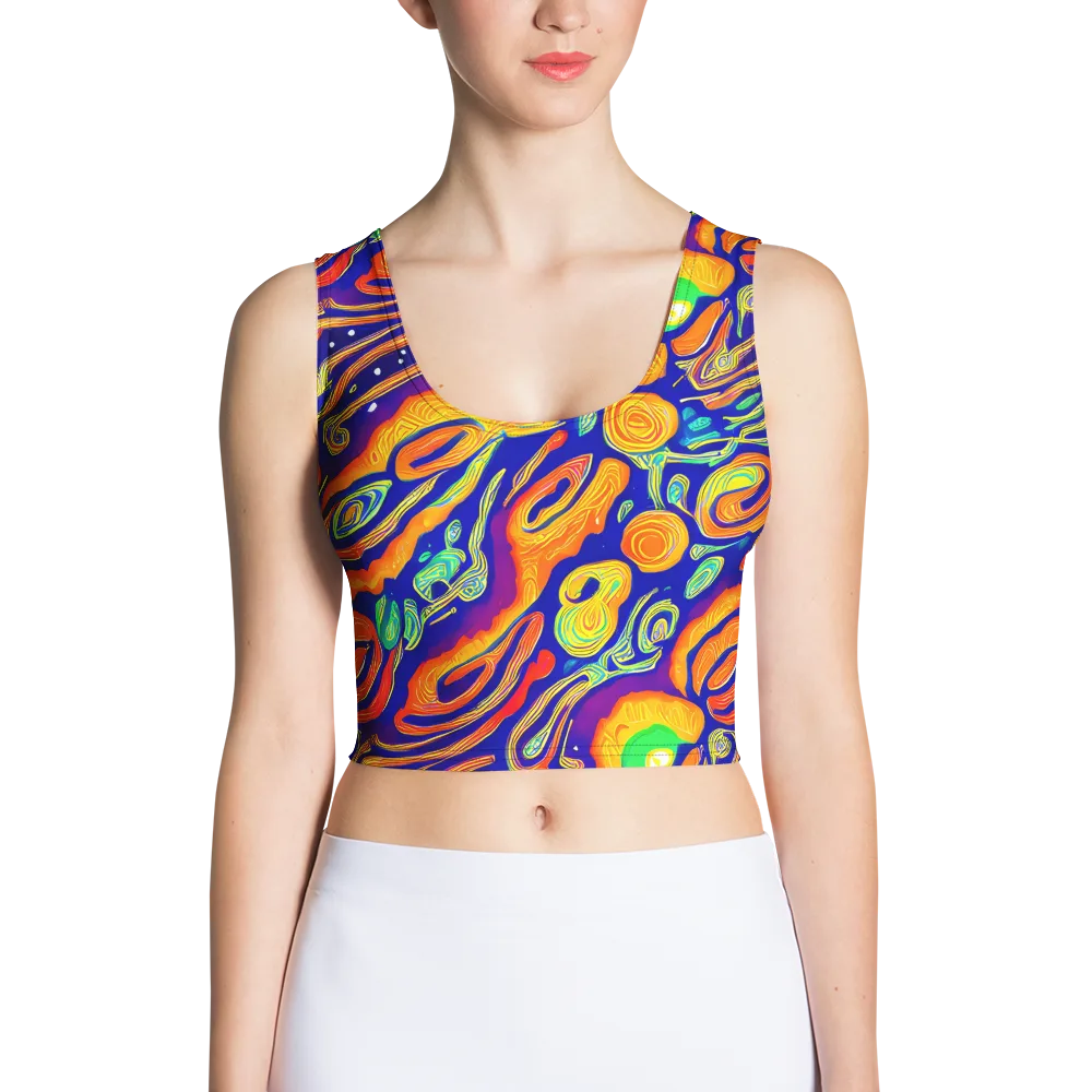 Aubergine Inferno on Crop Top — Front