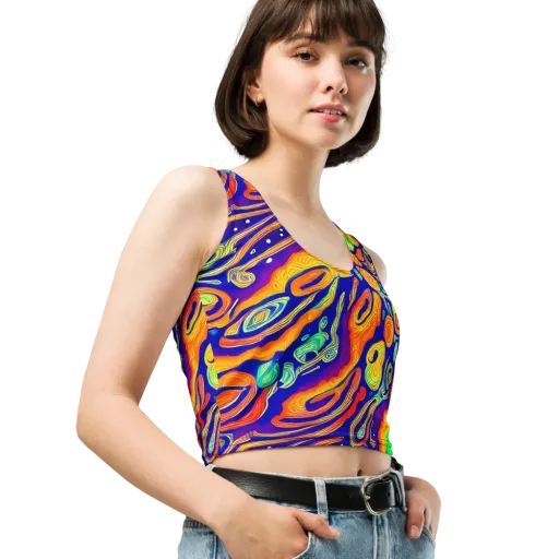 Aubergine Inferno on a Crop Top