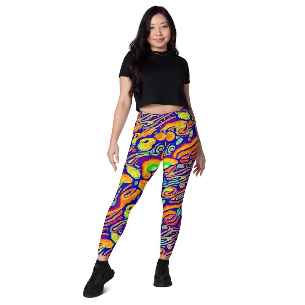 Aubergine Inferno on Leggings with Pockets — Front