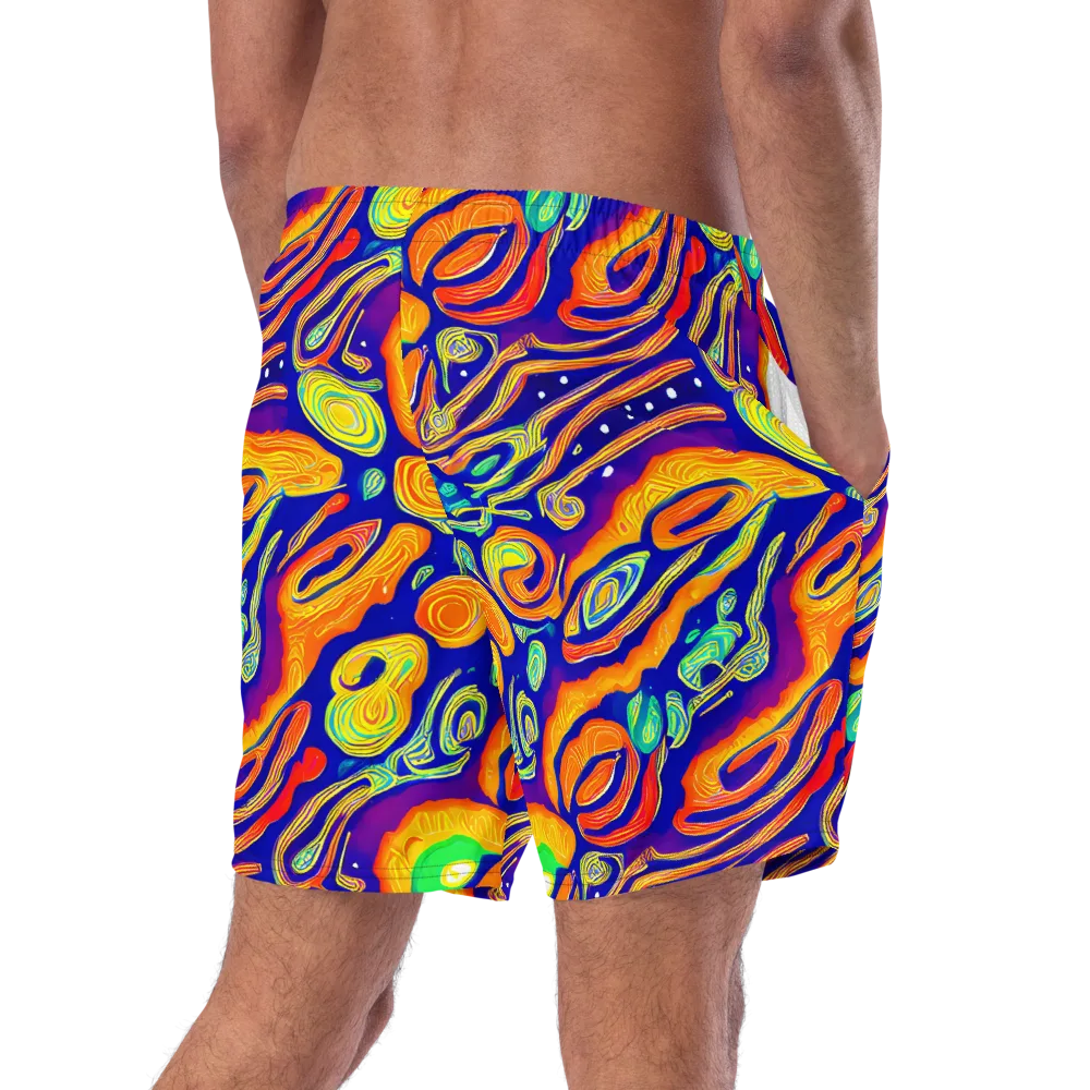 Aubergine Inferno on Swim Trunks — Right Back