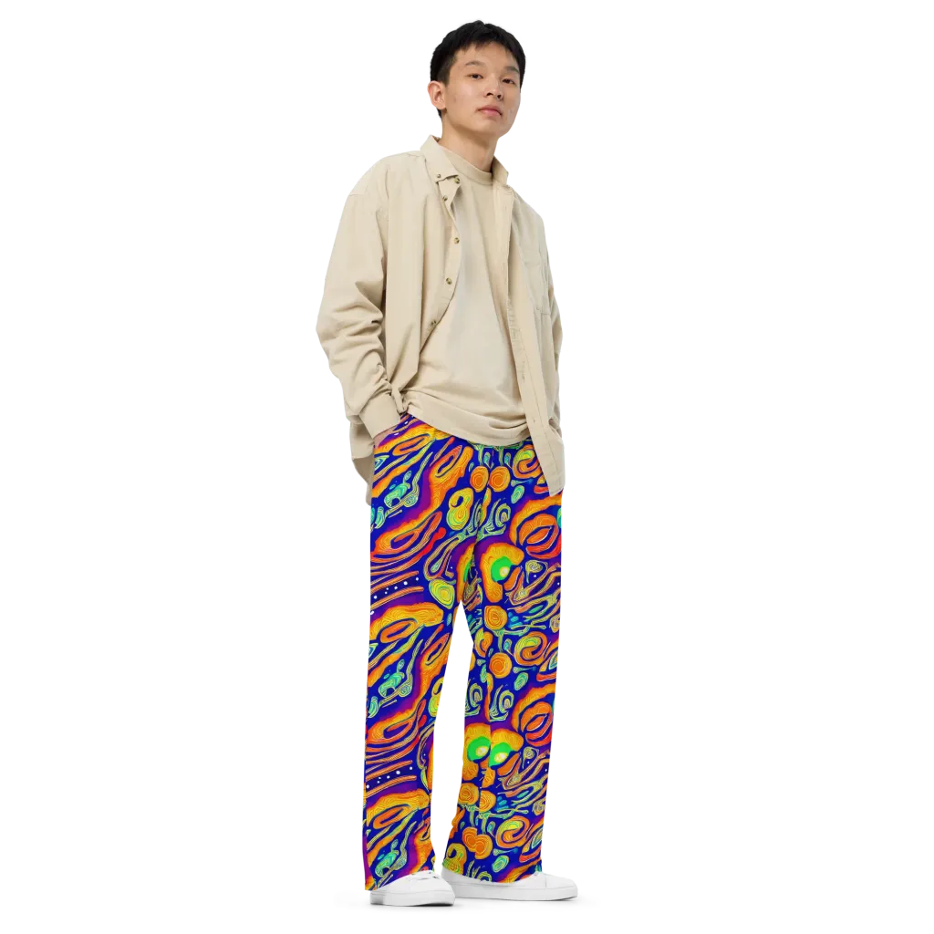 Aubergine Inferno on Wide-Leg Pants — Right Front