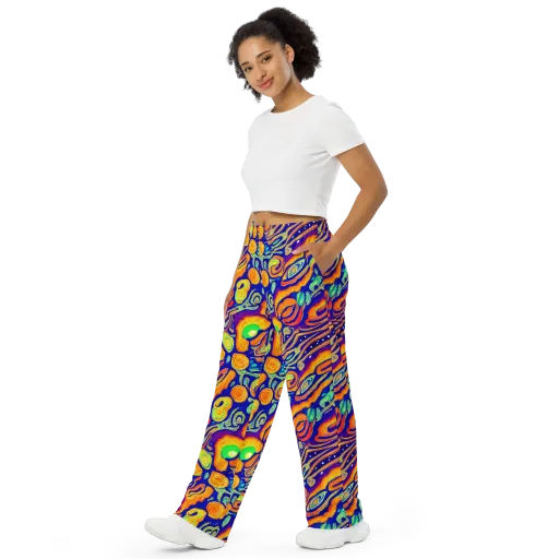 Aubergine Inferno on a Wide-Leg Pants