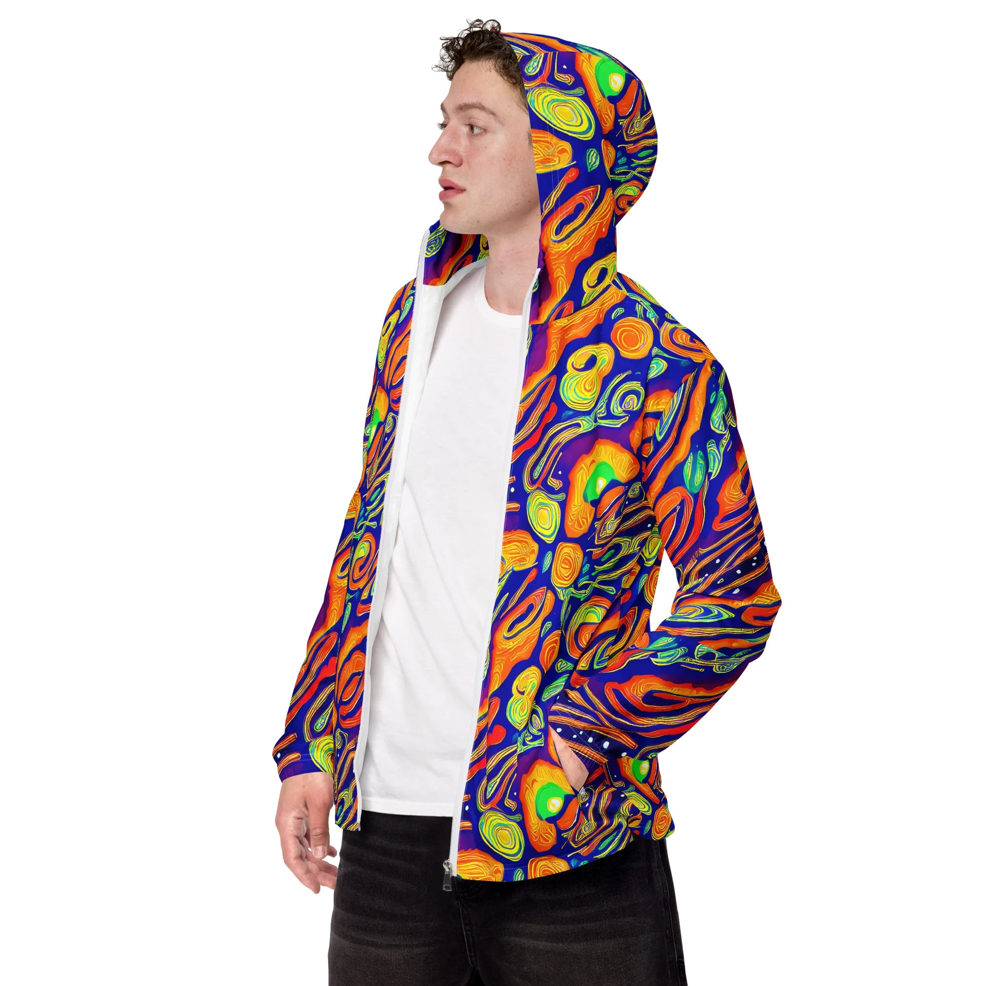 Aubergine Inferno on Men's Windbreaker — Left Front