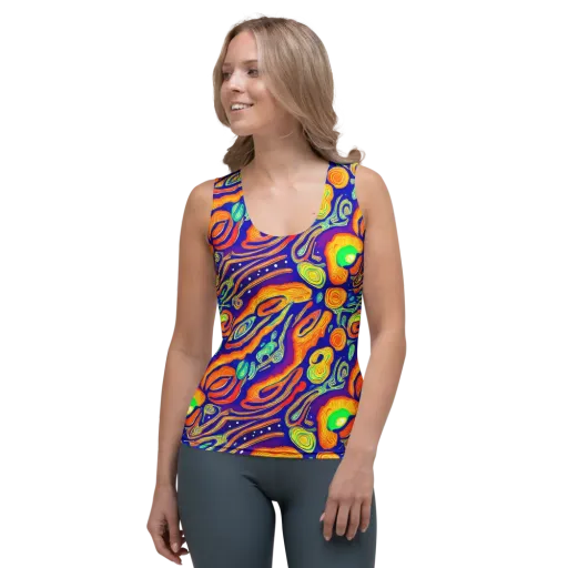 Aubergine Inferno on a Women's Tank Top