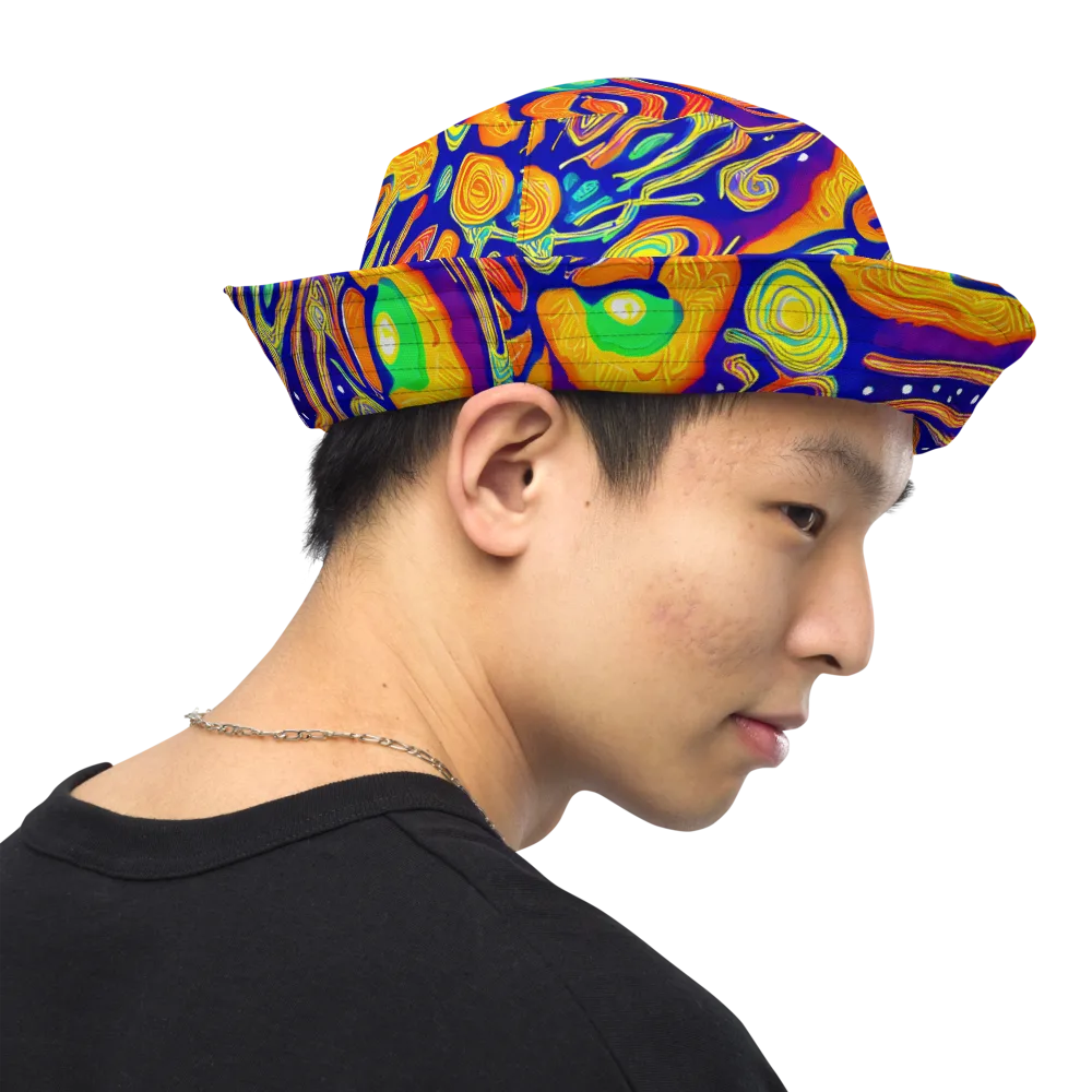 Aubergine Inferno on Reversible Bucket Hat — Right Outside