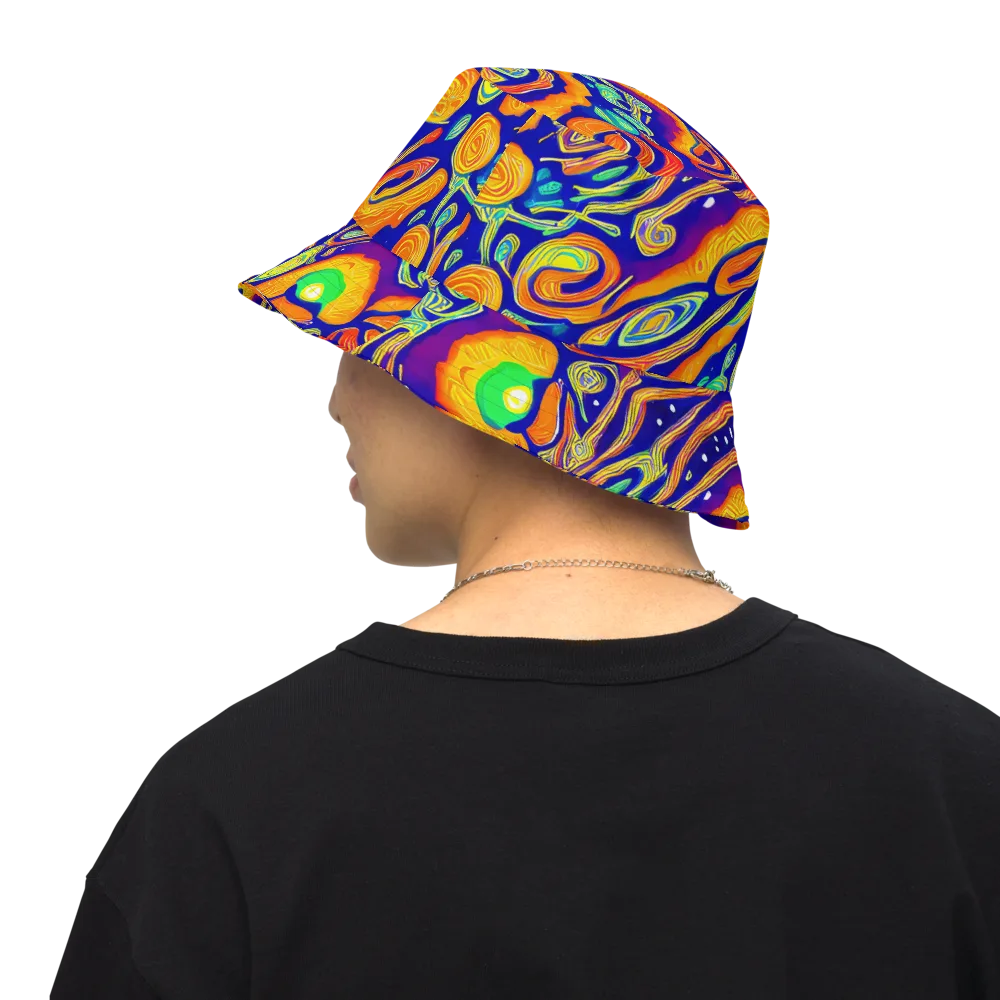 Aubergine Inferno on Reversible Bucket Hat — Back Inside